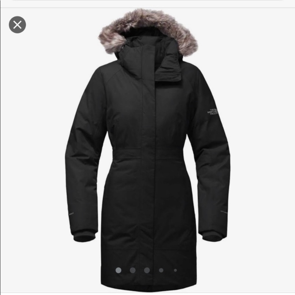 The North Face Black Arctic Parka w/ Gray Hoodie